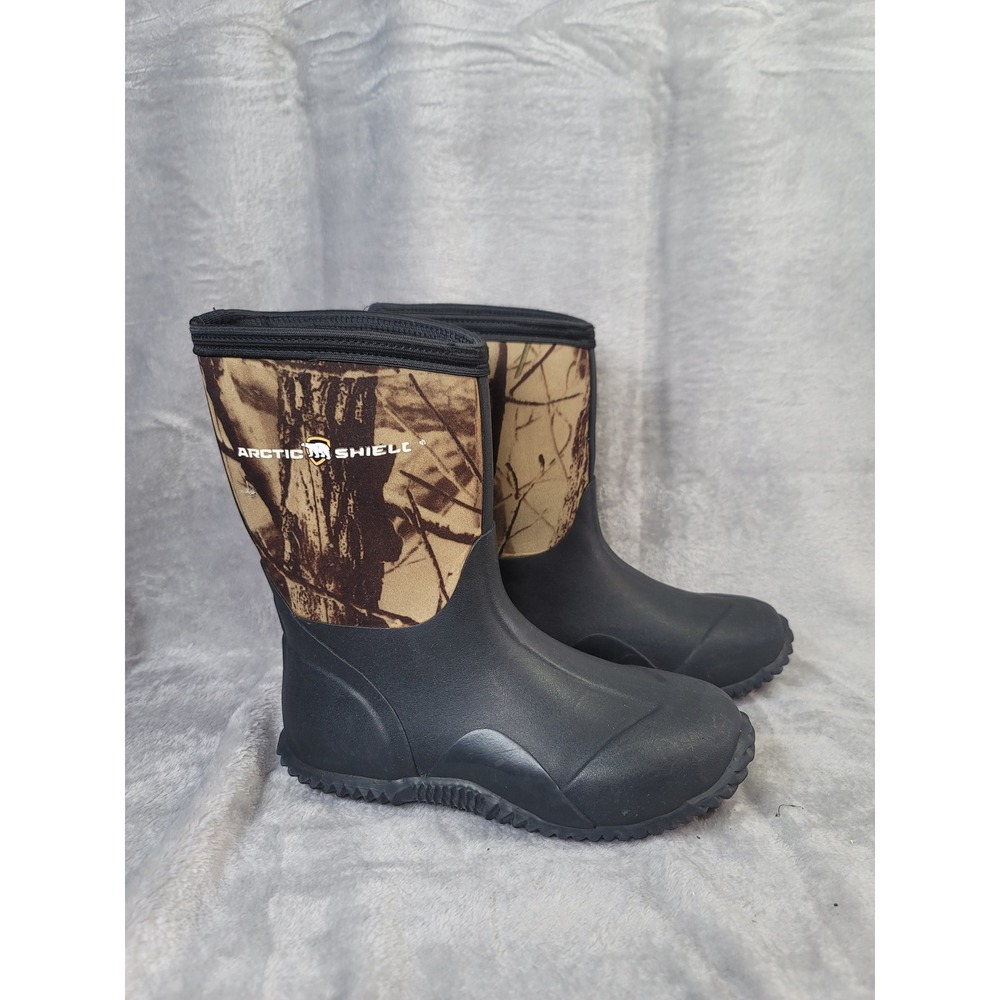Arctic Shield Youth 5M Camo Waterproof Rubber Boots Neoprene Outdoor Hunting